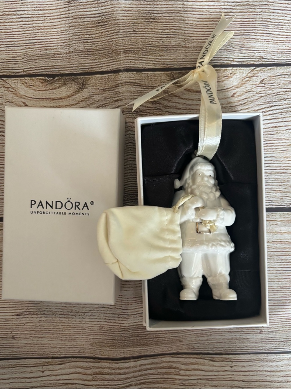 Pandora Ceramic Santa with his Sack Holiday Ornament P1966